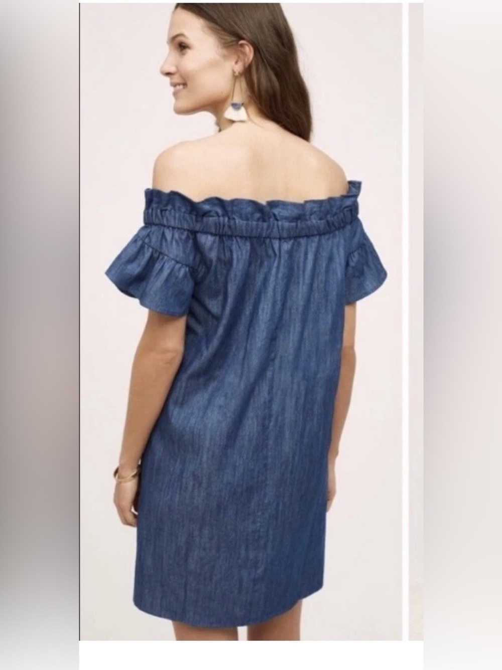Anthropologie Corey Lynn
Calter Chambray Off
Shoulder Ruffle Dress Size X-Small - Picture 2 of 9